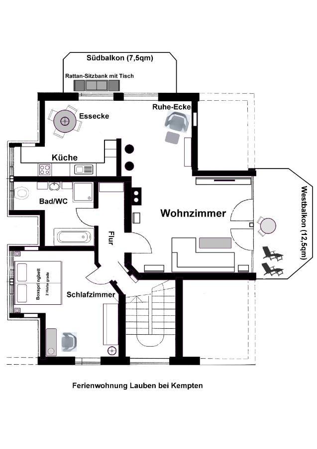 Top Ferienwohnung In Lauben Bei Kempten Bagian luar foto